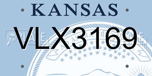 VLX3169 Kansas License Plate
