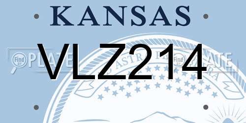 VLZ214 Kansas License Plate