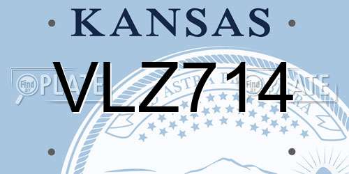 VLZ714 Kansas License Plate