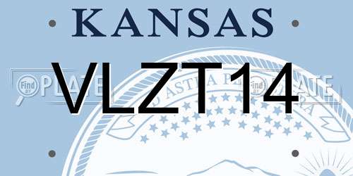 VLZT14 Kansas License Plate