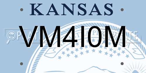 VM4I0M Kansas License Plate