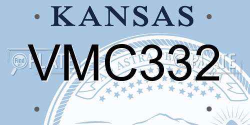 VMC332 Kansas License Plate
