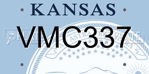VMC337 Kansas License Plate