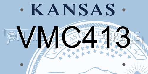 VMC413 Kansas License Plate