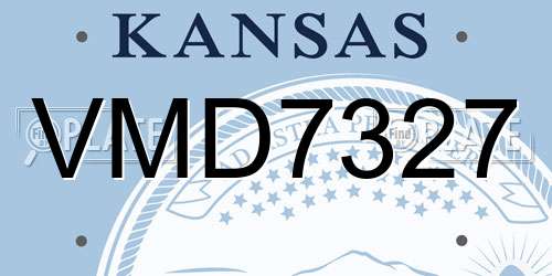 VMD7327 Kansas License Plate
