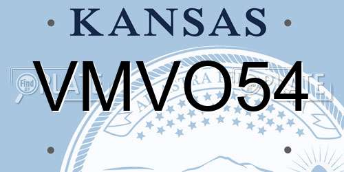 VMVO54 Kansas License Plate