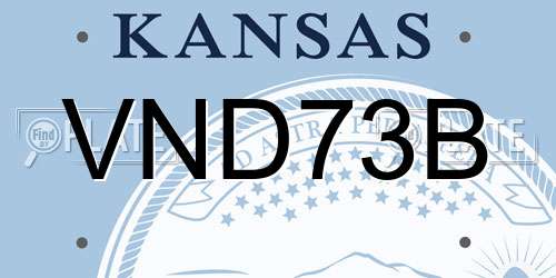 VND73B Kansas License Plate