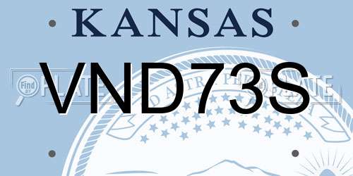 VND73S Kansas License Plate