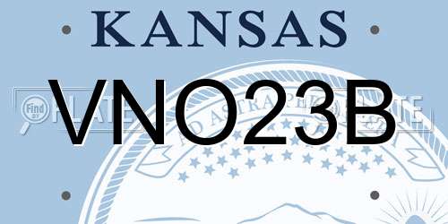 VNO23B Kansas License Plate