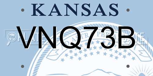 VNQ73B Kansas License Plate