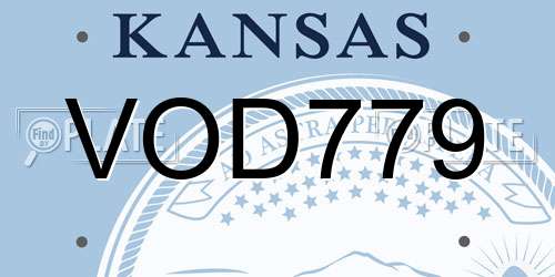VOD779 Kansas License Plate