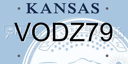 VODZ79 Kansas License Plate
