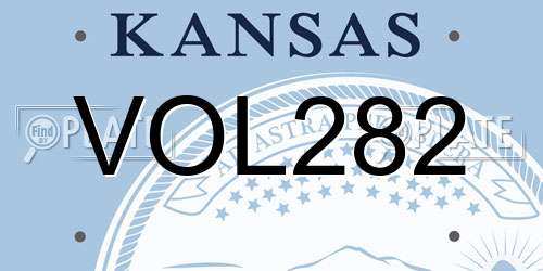 VOL282 Kansas License Plate