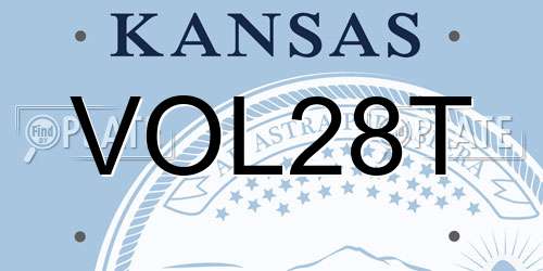 VOL28T Kansas License Plate