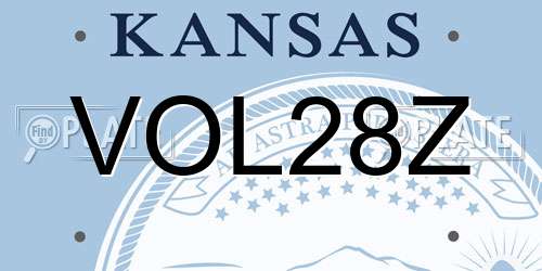 VOL28Z Kansas License Plate
