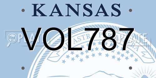 VOL787 Kansas License Plate