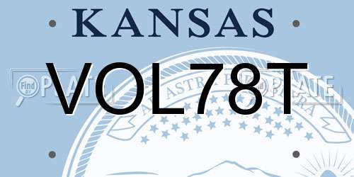 VOL78T Kansas License Plate
