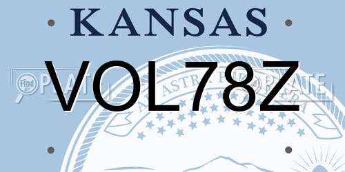 VOL78Z Kansas License Plate