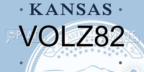 VOLZ82 Kansas License Plate