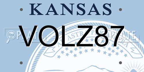 VOLZ87 Kansas License Plate