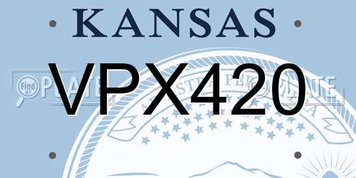 VPX420 Kansas License Plate