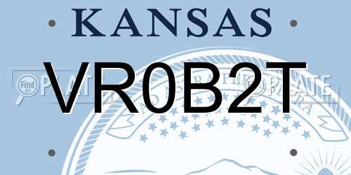 VR0B2T Kansas License Plate