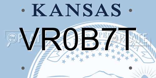 VR0B7T Kansas License Plate