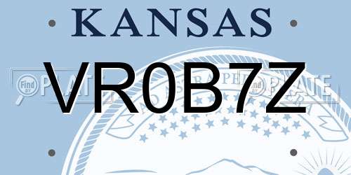 VR0B7Z Kansas License Plate