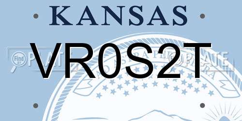 VR0S2T Kansas License Plate