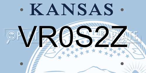 VR0S2Z Kansas License Plate