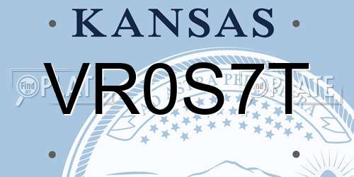 VR0S7T Kansas License Plate