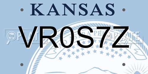 VR0S7Z Kansas License Plate