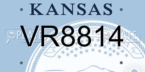 VR8814 Kansas License Plate