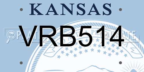 VRB514 Kansas License Plate