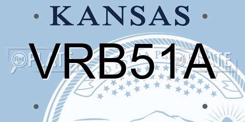 VRB51A Kansas License Plate
