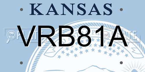 VRB81A Kansas License Plate