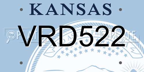 VRD522 Kansas License Plate
