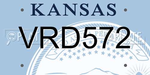 VRD572 Kansas License Plate