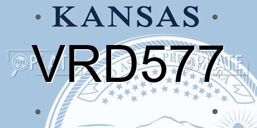 VRD577 Kansas License Plate