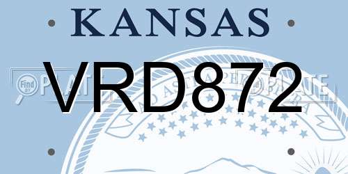 VRD872 Kansas License Plate
