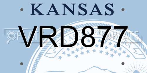 VRD877 Kansas License Plate