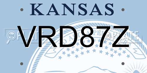 VRD87Z Kansas License Plate
