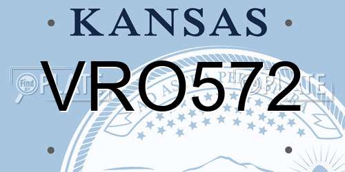 VRO572 Kansas License Plate