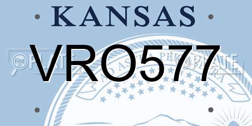 VRO577 Kansas License Plate