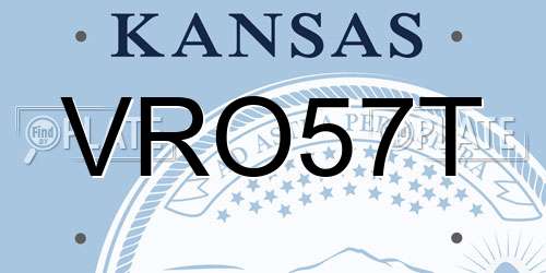 VRO57T Kansas License Plate