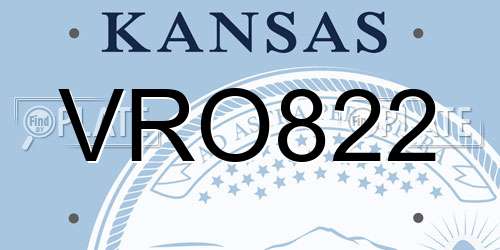 VRO822 Kansas License Plate