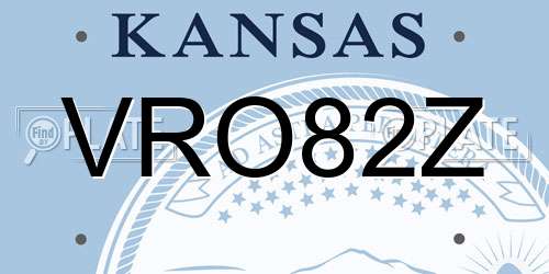 VRO82Z Kansas License Plate