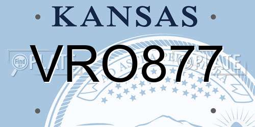 VRO877 Kansas License Plate