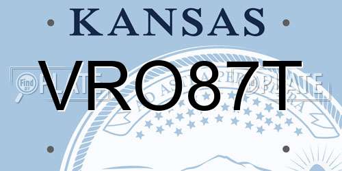 VRO87T Kansas License Plate