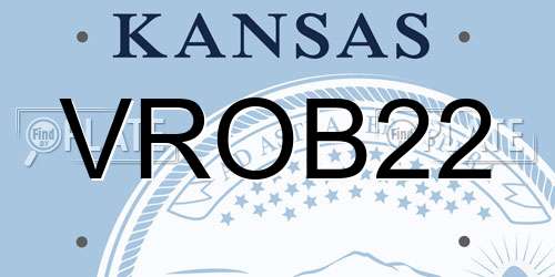VROB22 Kansas License Plate